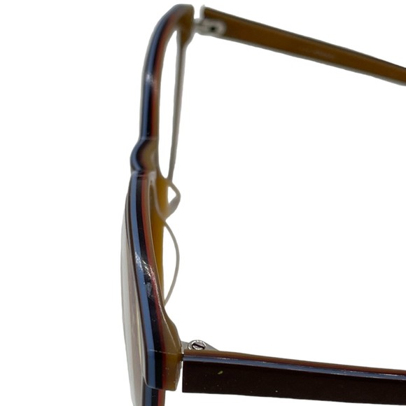 Kirkland Prescription-Ready Frames "Brandi" Style, Brown, Blue Accents on Edges - Picture 2 of 14